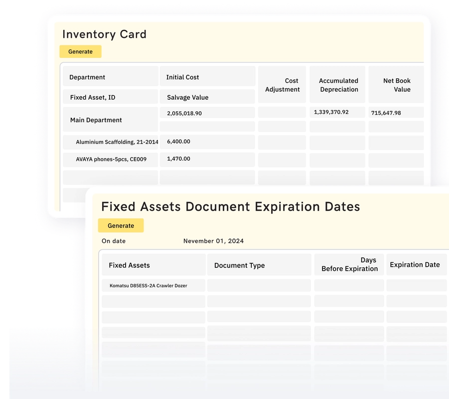 Track maintenance schedules and expiry dates