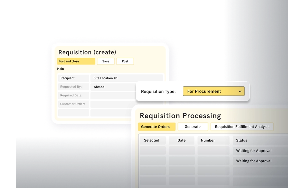 Requisition processing