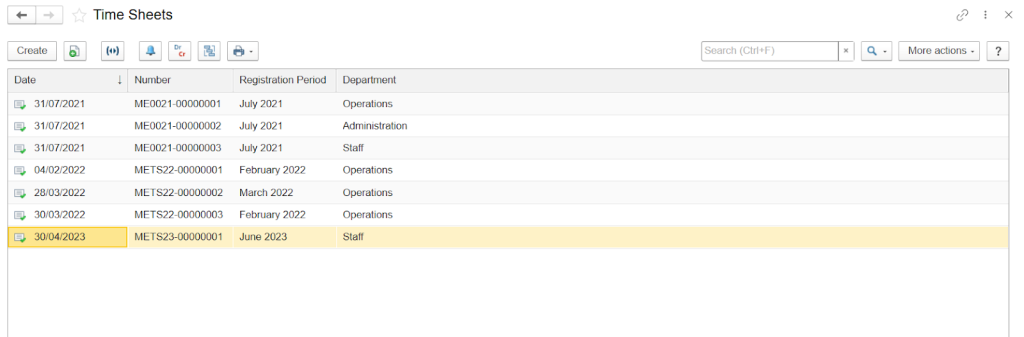 Timesheets in FirsBit ERP