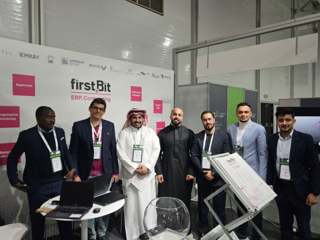 FirstBit team with the clients at the Big5 Construct Saudi 
