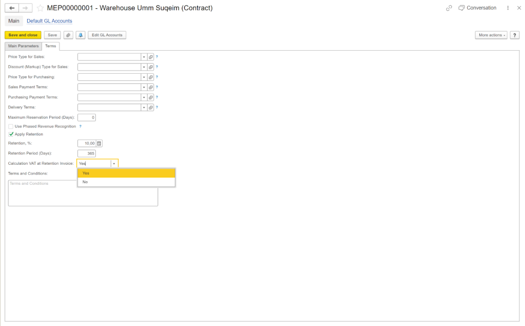 Calculation VAT at Retention