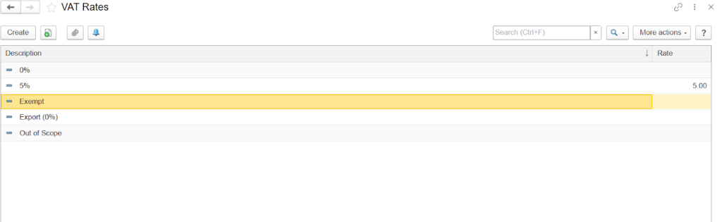 VAT rates in FirstBit ERP