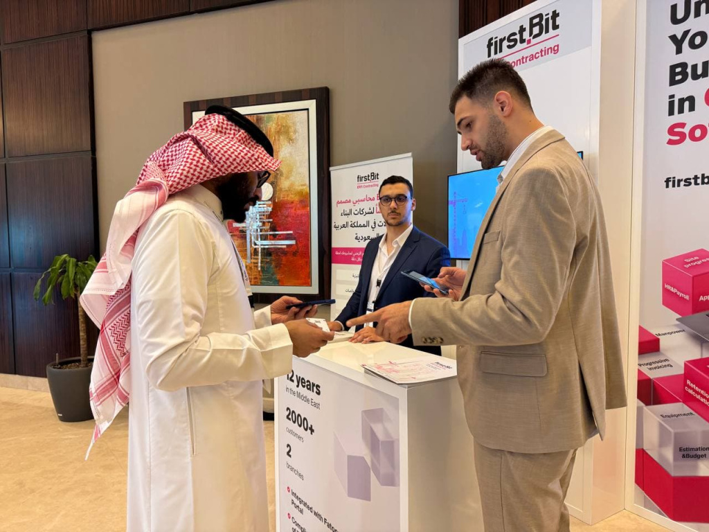 First Bit team meeting clients at the stand