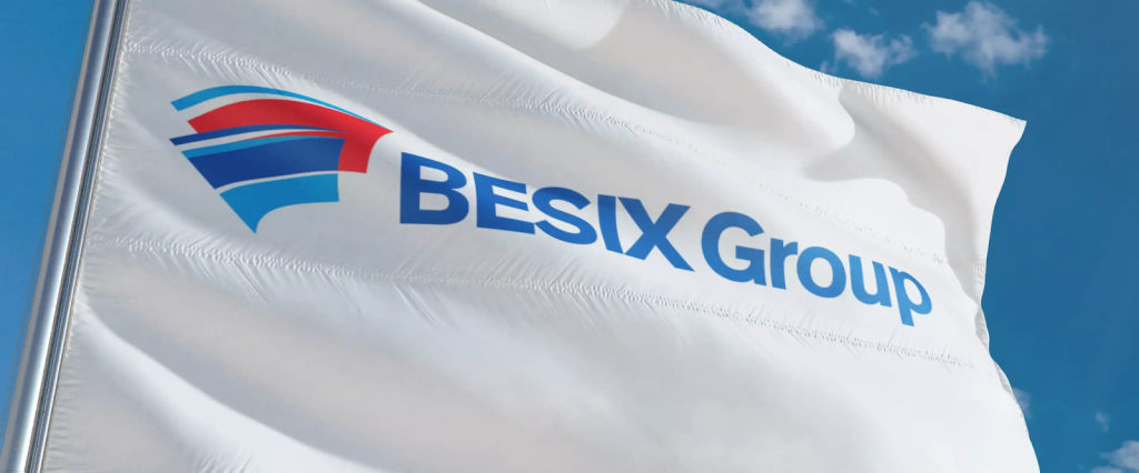 Besix Group logo on a flag