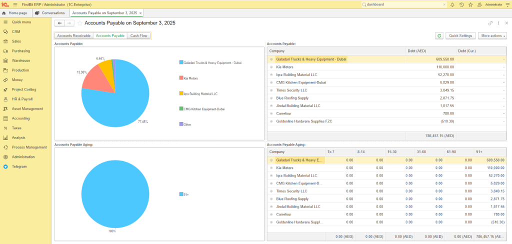 Accounts payable in FirstBit ERP