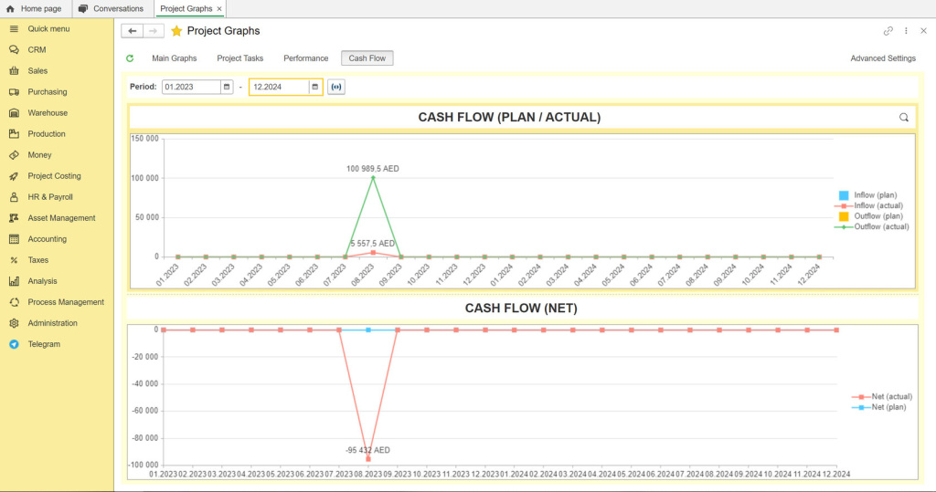 Detailed cash flow