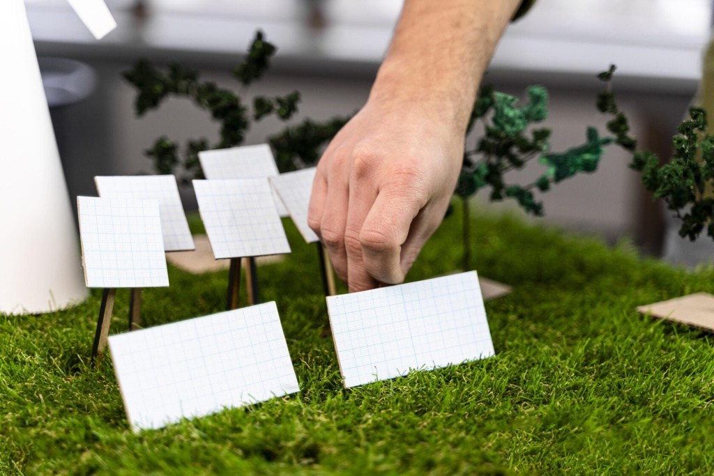 green grass and mini presentations